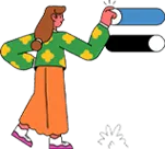 Illustration of a person switching a switch